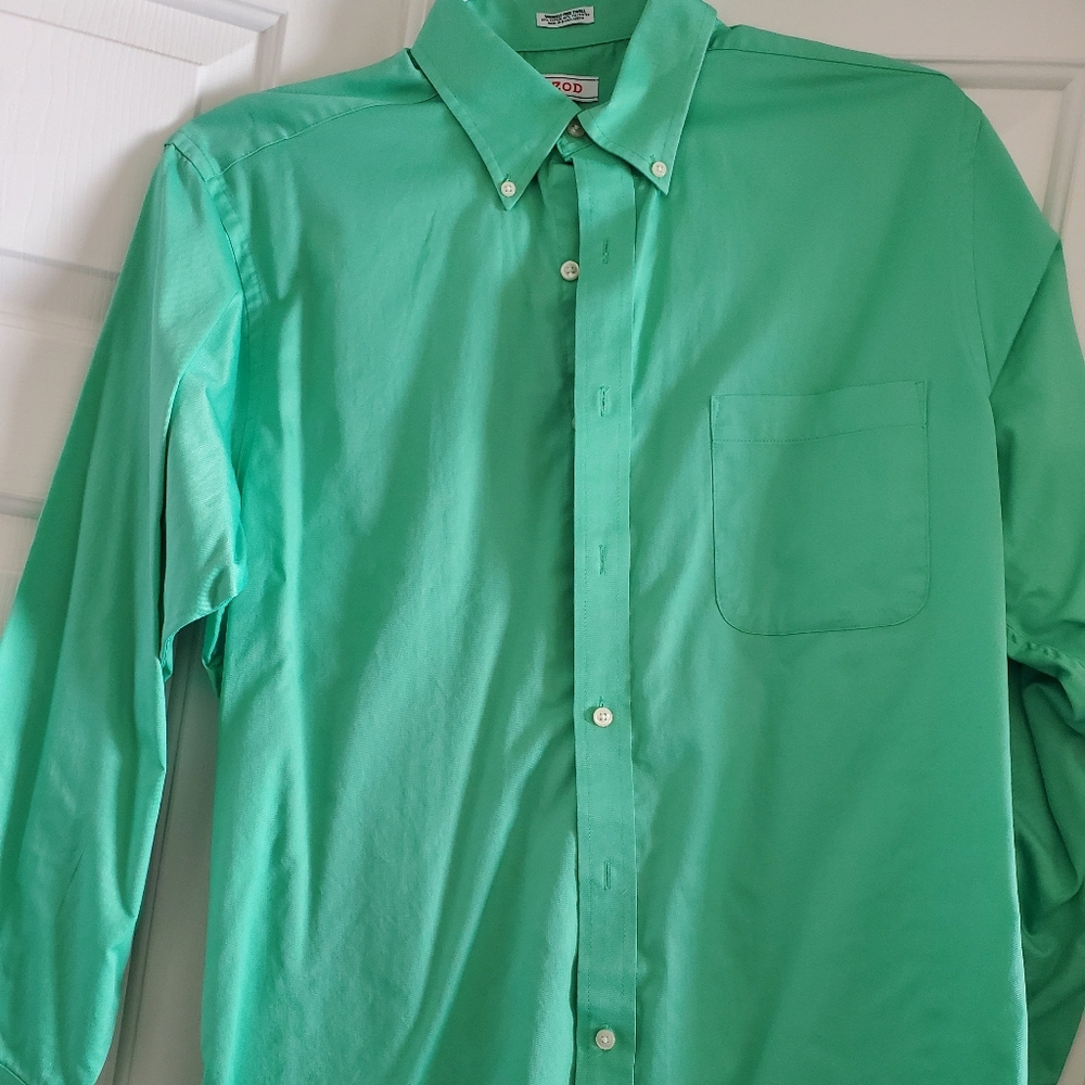 Green Men's Button down dress shirt